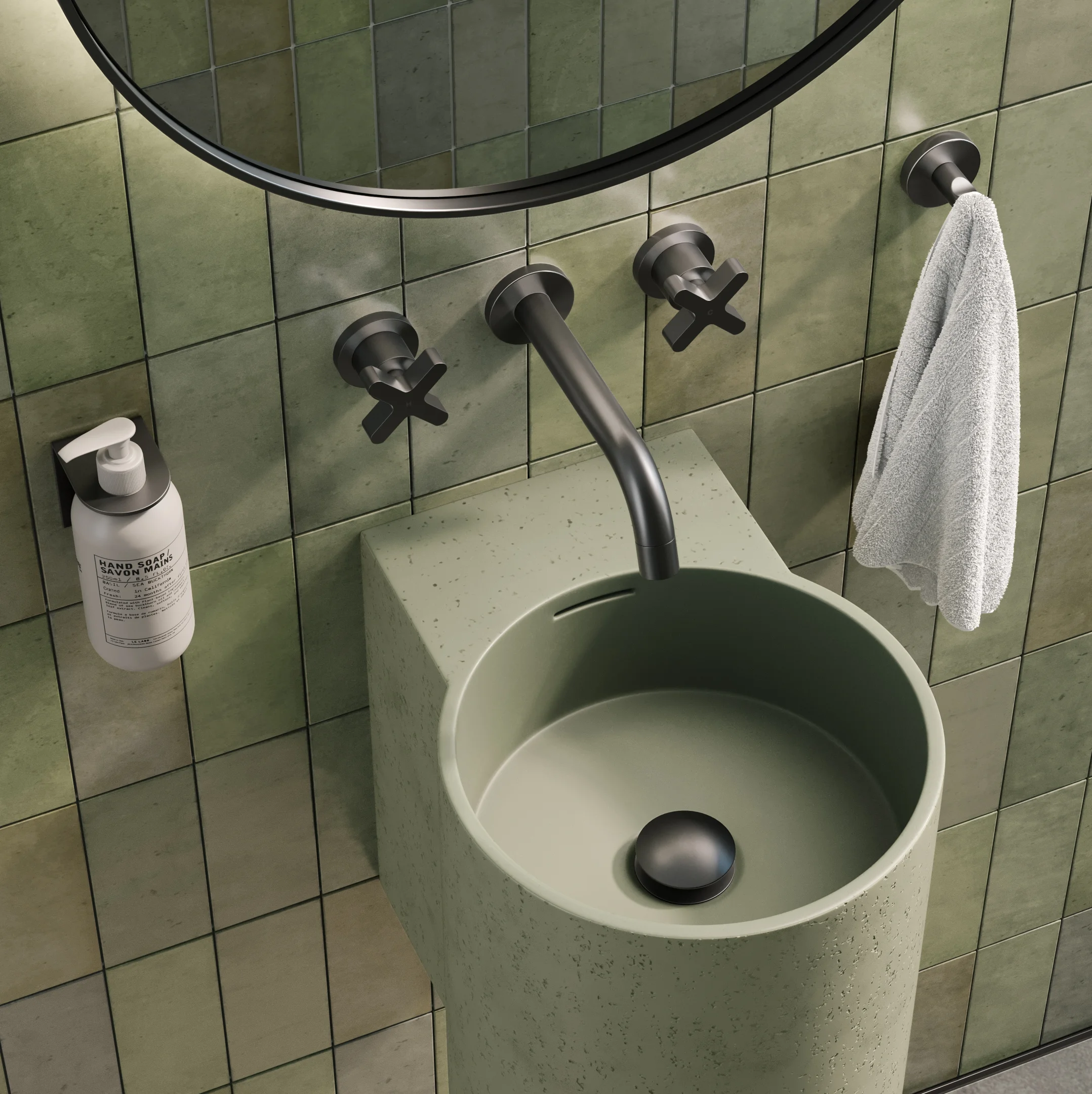 Atelis Wall Mounted Basin Overflow-Green Avi Pop-Up Basin Wastes UK-BG