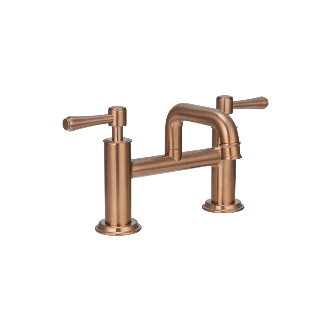 Kingsley Bench Mounted Bath Filler - Brushed Copper