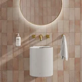 Front Angle Atelis Wall Mounted Basin White