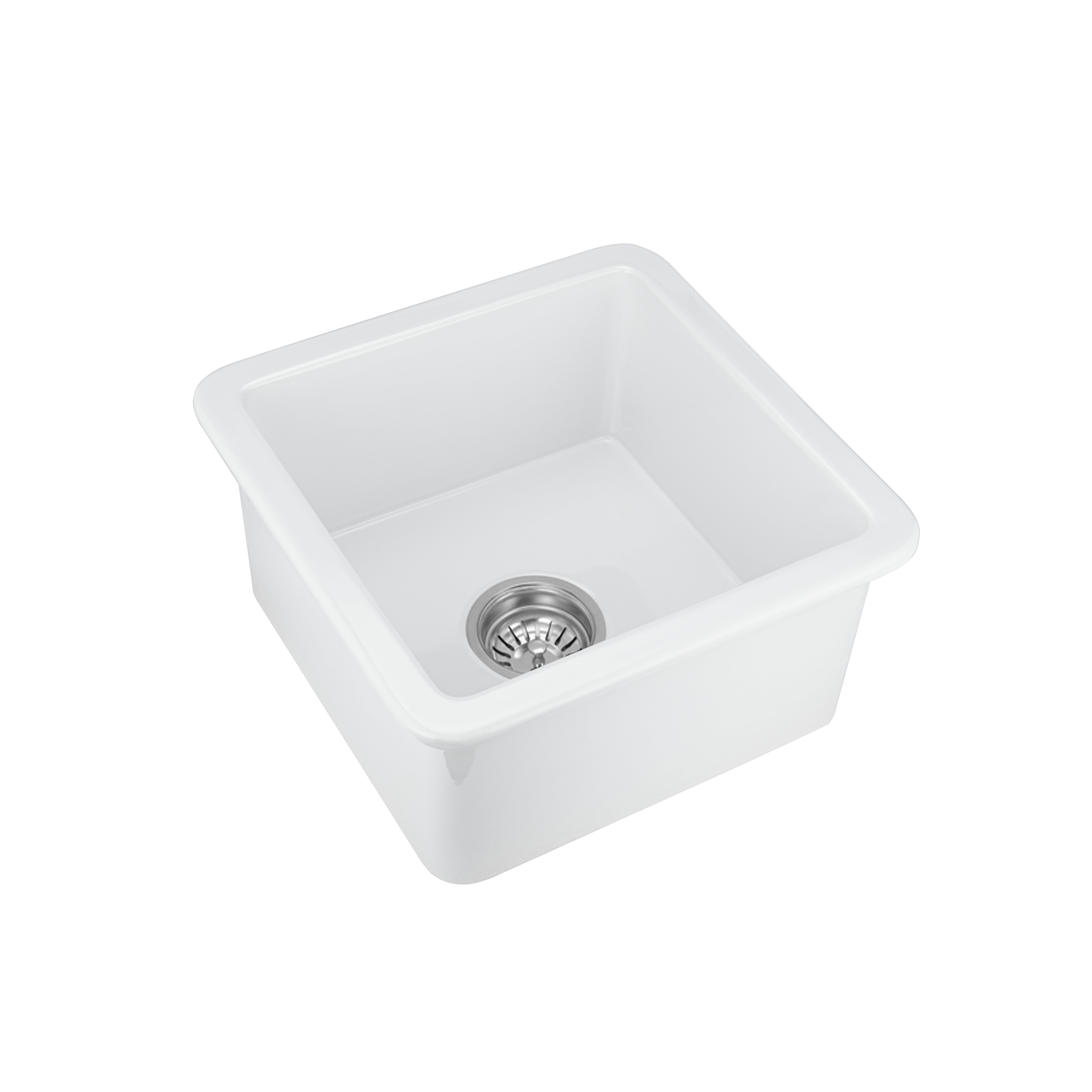 Hendricks Single Fireclay Sink 457mm - Gloss White