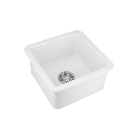 Hendricks Single Fireclay Sink 457mm - Gloss White
