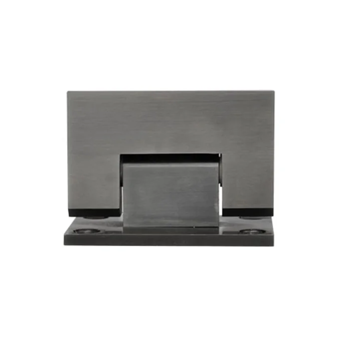 Kenzie Glass to Wall Shower Hinge - Brushed Gunmetal - Feature