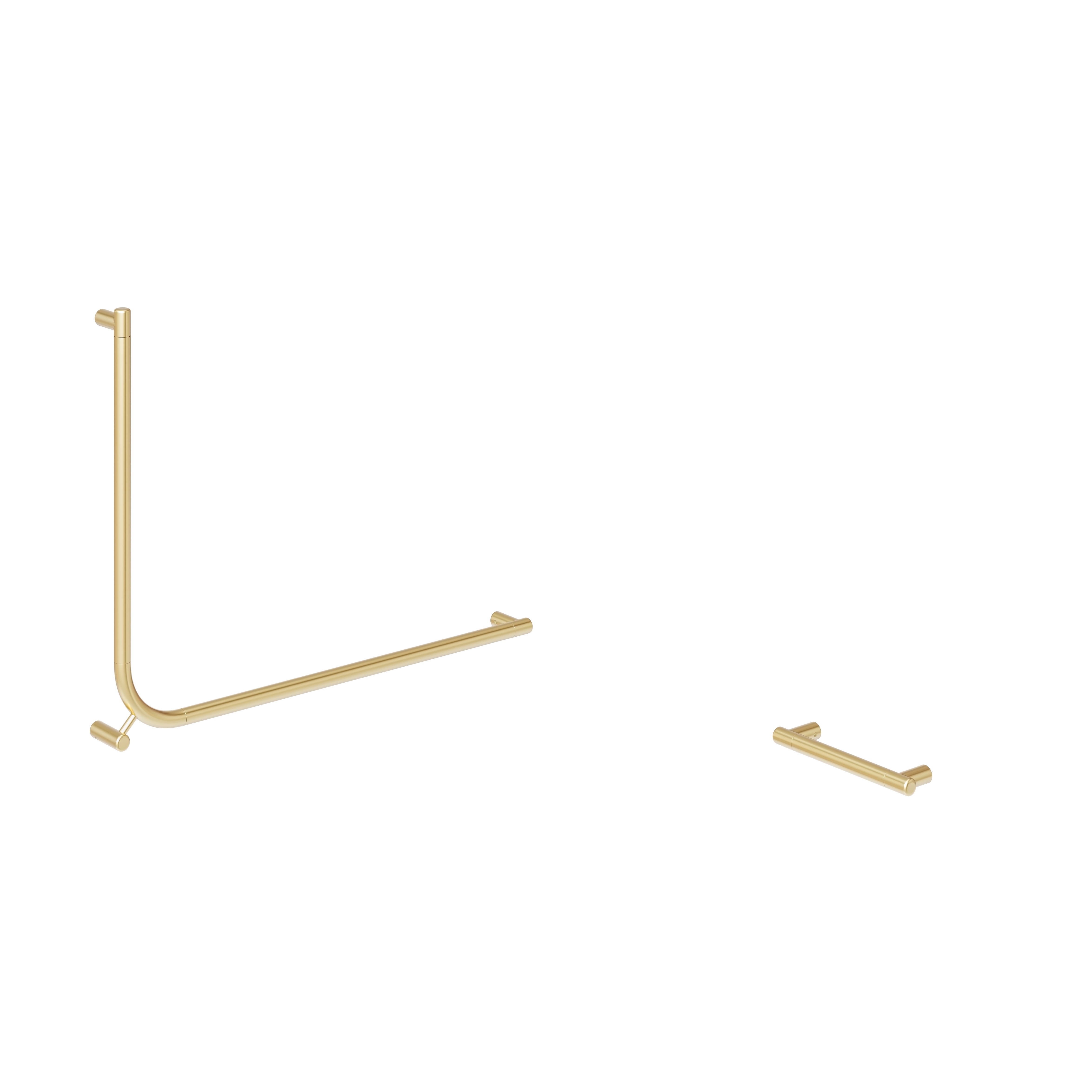 Aliro Accessible 90° Grab Rail Set - Brushed Brass