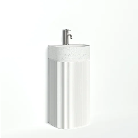Nelios Concrete Pedestal Basin - Matte White