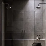 Large Format Arezzo Dark Grey Tile - Shower Scene