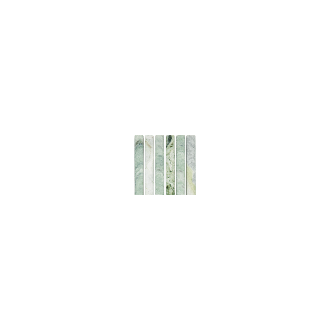 Narita Marble Rounded Finger Mosaic Tile - Jade Green (Sample)