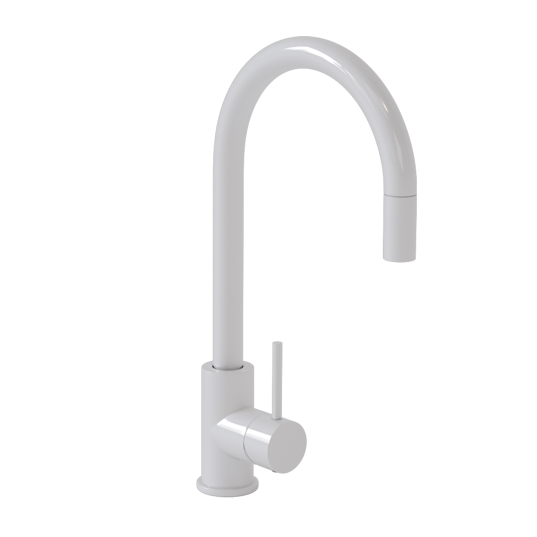 Elysian Commercial Pull-Out Kitchen Mixer - White