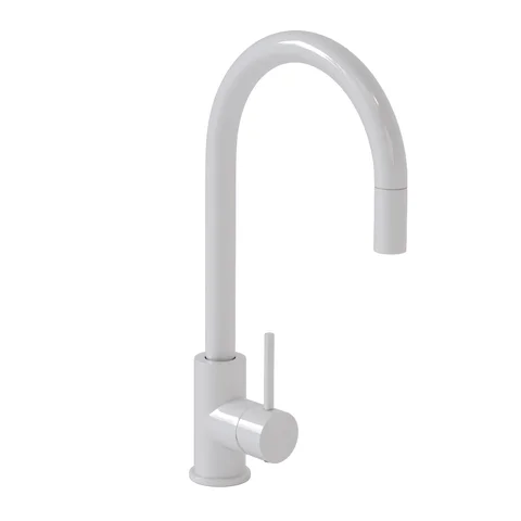Elysian Commercial Pull-Out Kitchen Mixer - White