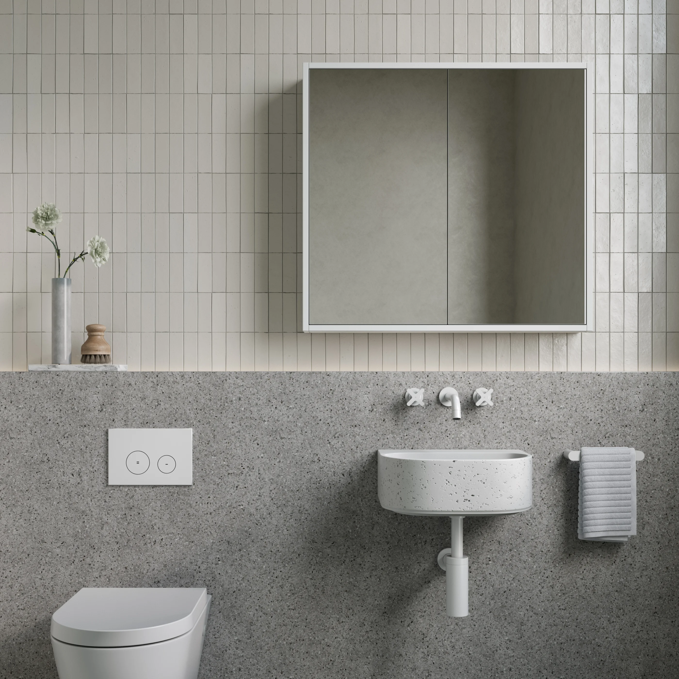 Zaaha Toilet Button Round-White