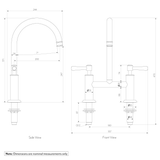 Kingsley Kitchen Bridge Mixer Tap - SPEC