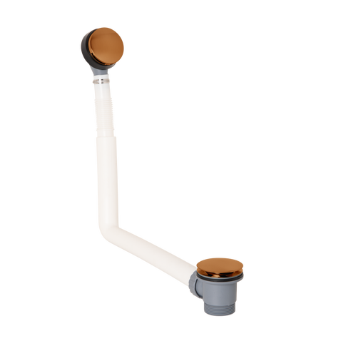Click Clack Bath Waste with Overflow - Brushed Copper