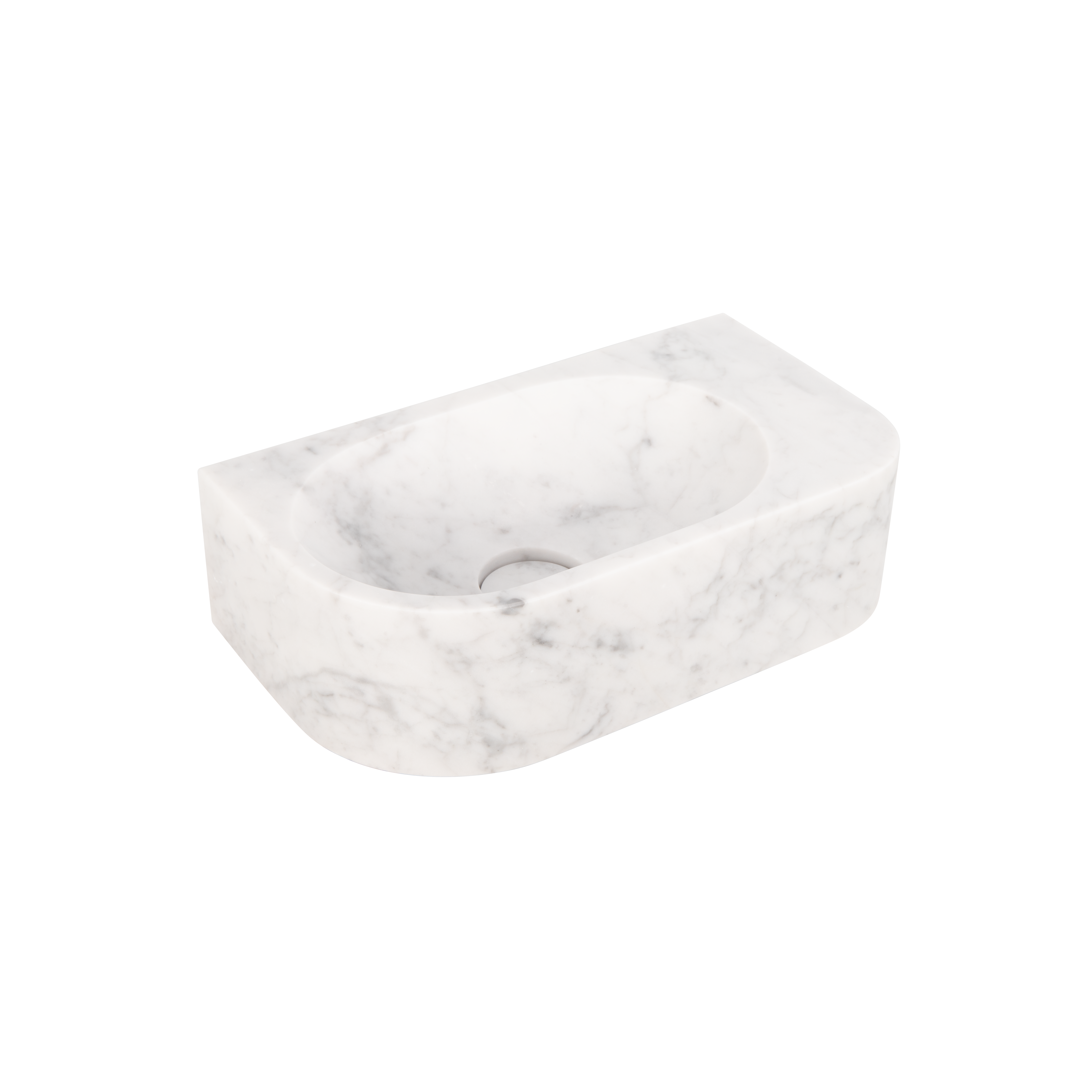 Pedra WallMounted Basin 400mm CarraraMarble Side 3