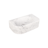 Pedra WallMounted Basin 400mm CarraraMarble Side 3