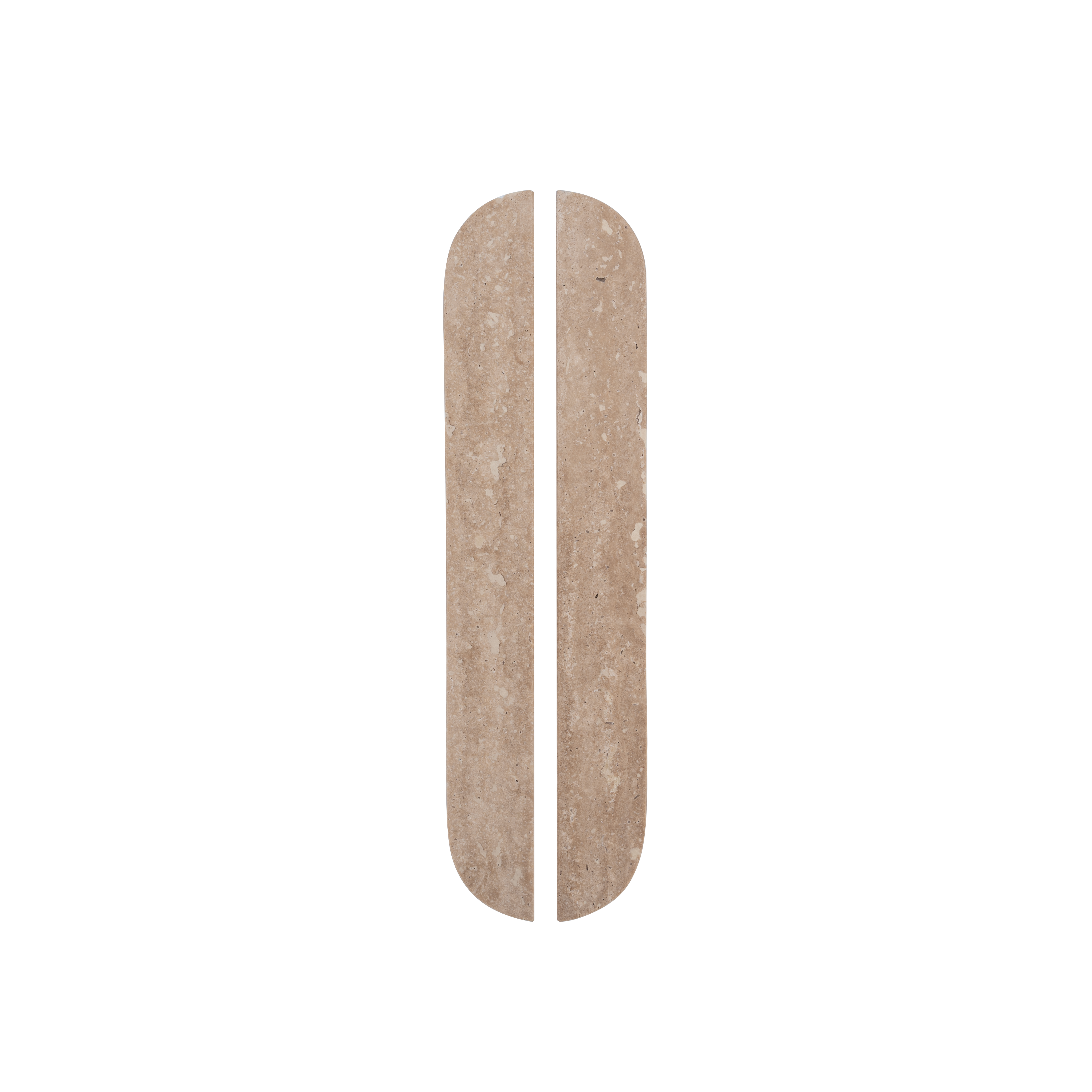 Pedra Curve Cabinetry Pull 320mm (Pair) - Beige Travertine