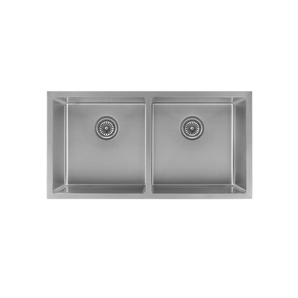 Zalo Double Kitchen Sink 855mm - Stainless Steel
