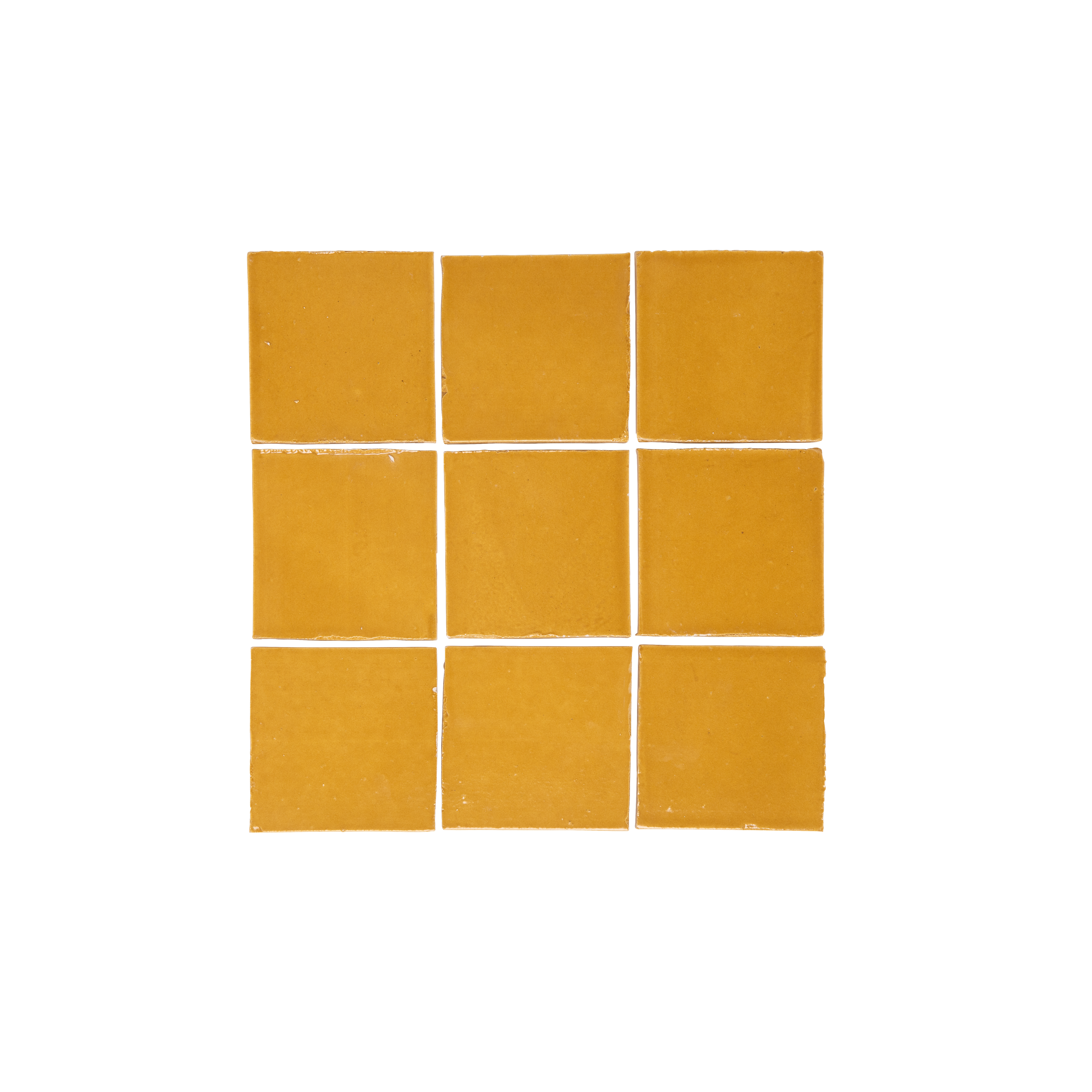 Rommani Handmade Zellige Square Tile - Saffron Yellow