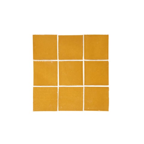 Rommani Handmade Zellige Square Tile - Saffron Yellow
