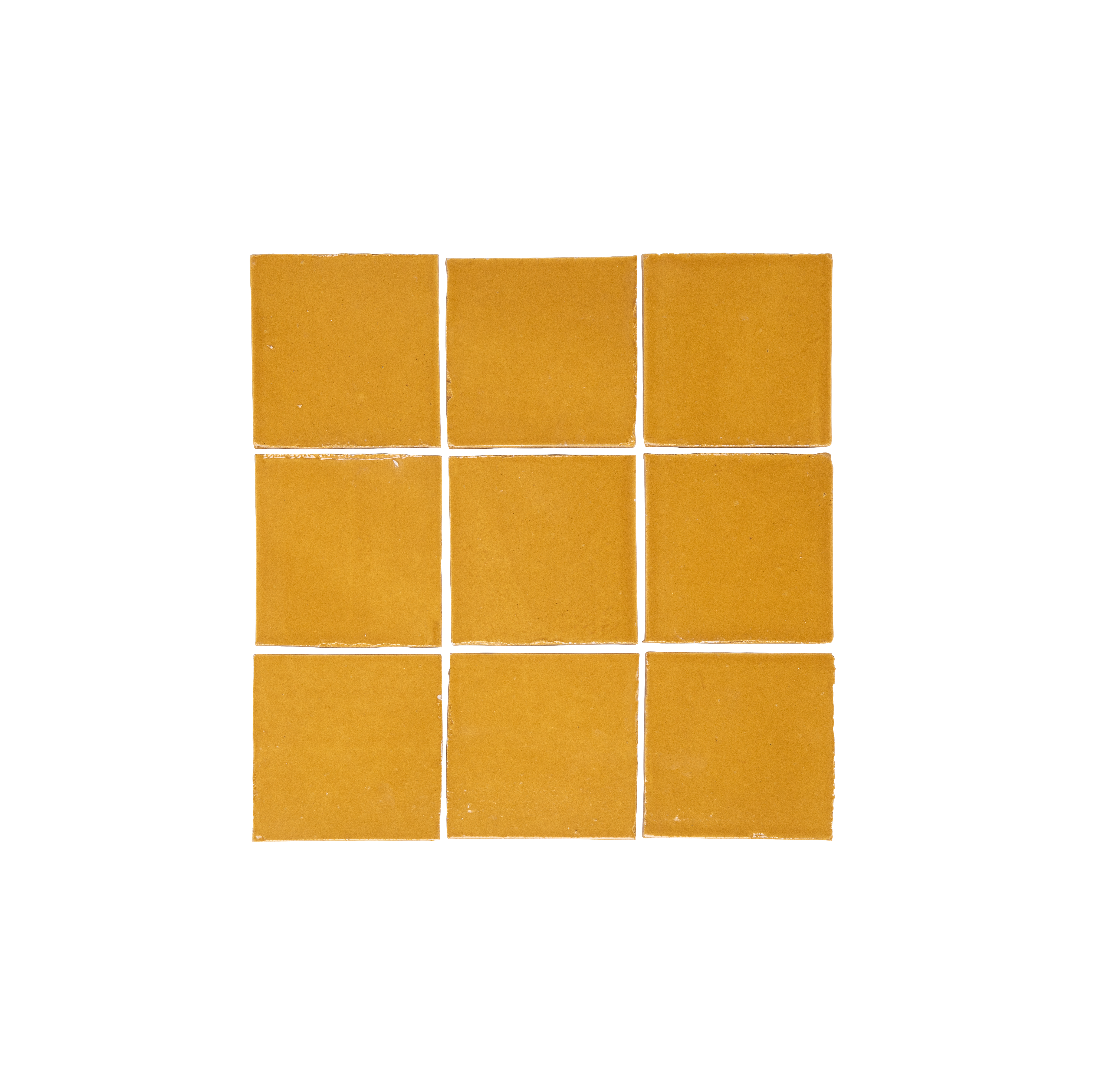 Rommani Handmade Zellige Square Saffron Yellow