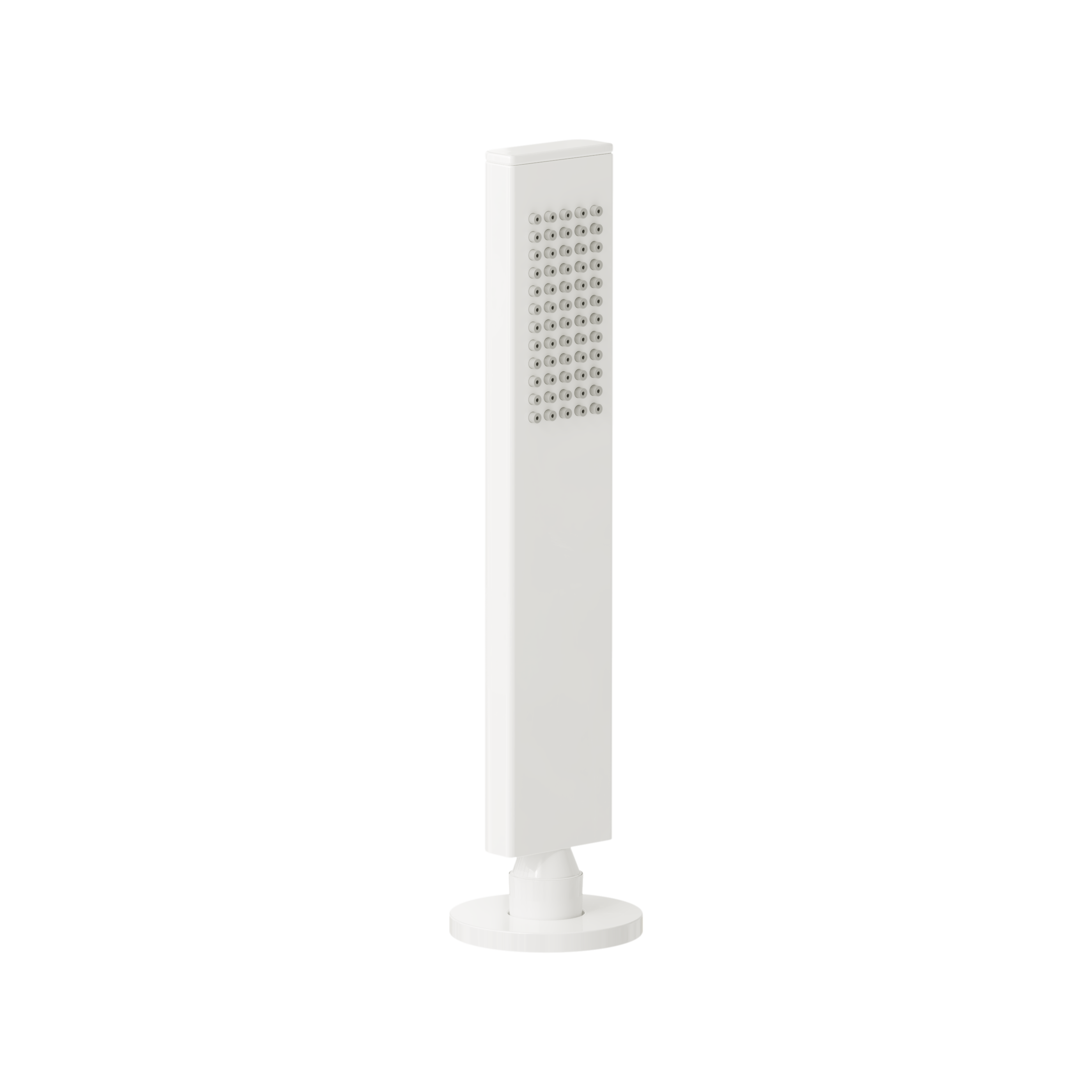 Deck Mounted Retractable Rounded Rectangle Hand Shower - White