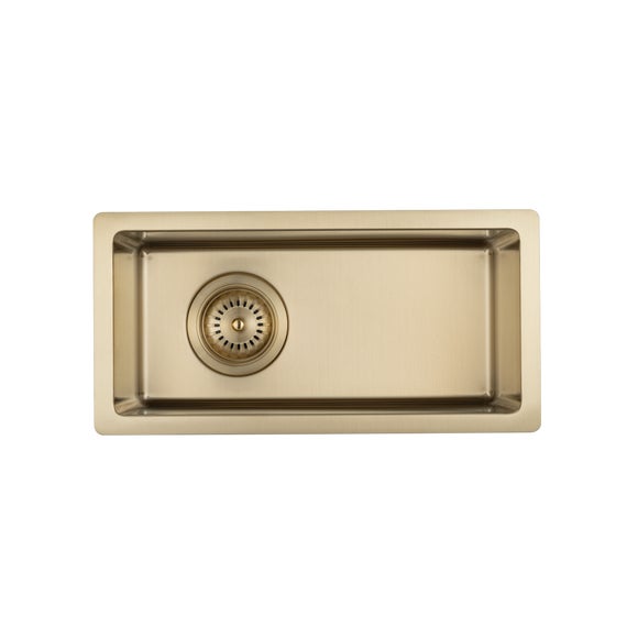 Sola Small Outdoor Sink - Brushed Brass