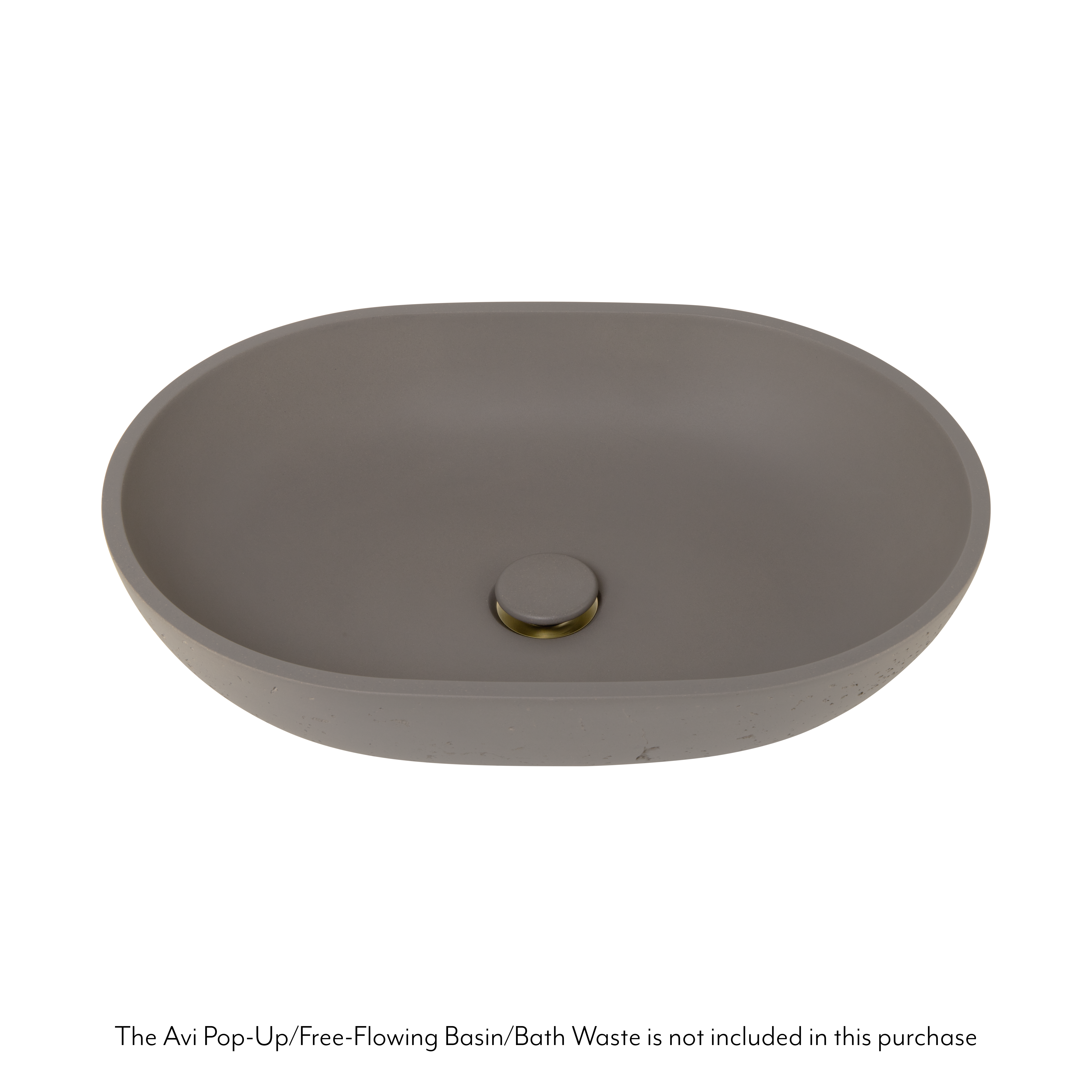 Atelis Oval Concrete Basin Avi Waste DarkGrey