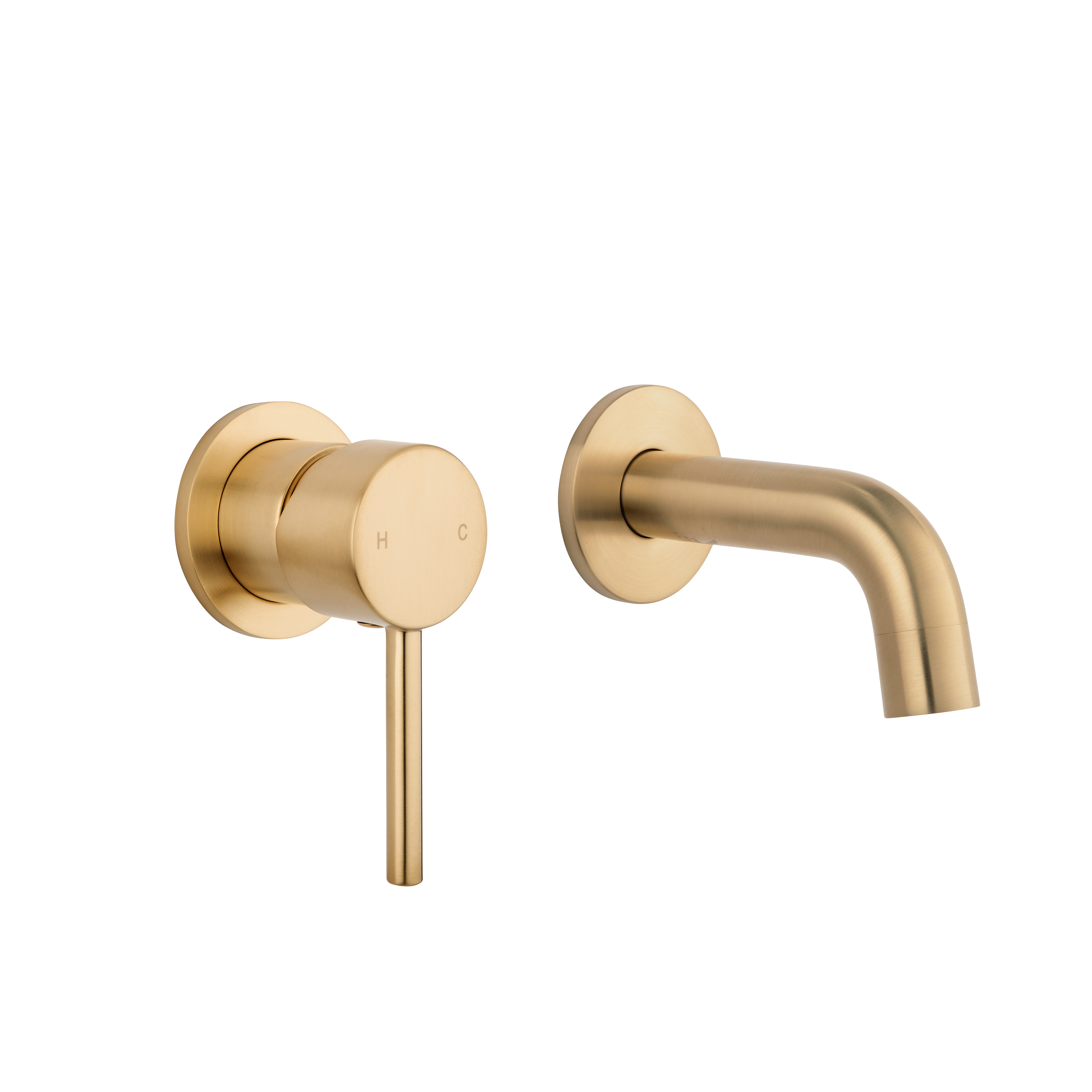 Elysian Minimal Mixer & Mini Spout Set - Brushed Brass