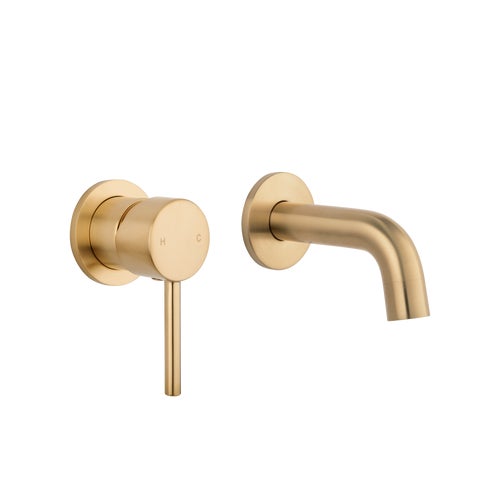 Elysian Minimal Mixer & Mini Spout Set - Brushed Brass