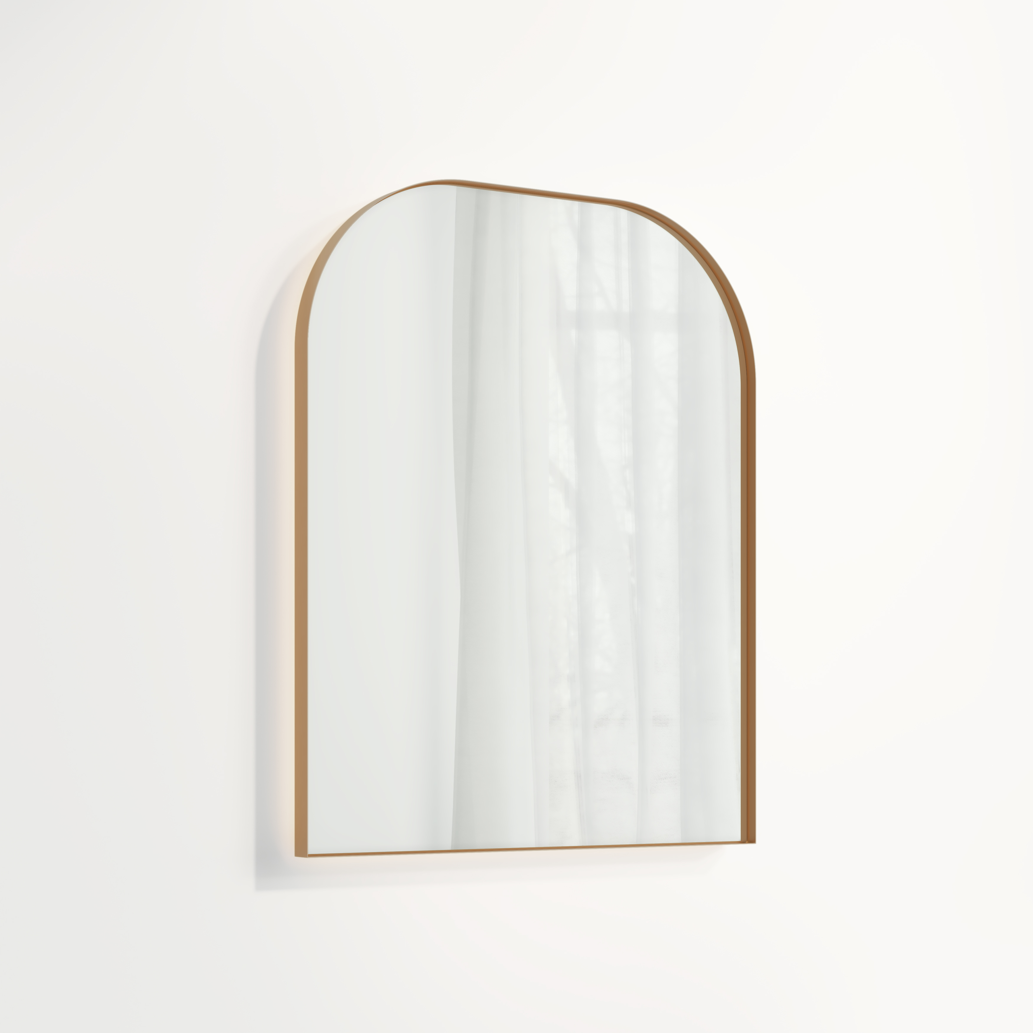 Arch Wall Mirror LED 600 x 750mm - Brushed Copper