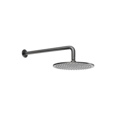 Shower Arm 400mm & Head Set - Brushed Gunmetal
