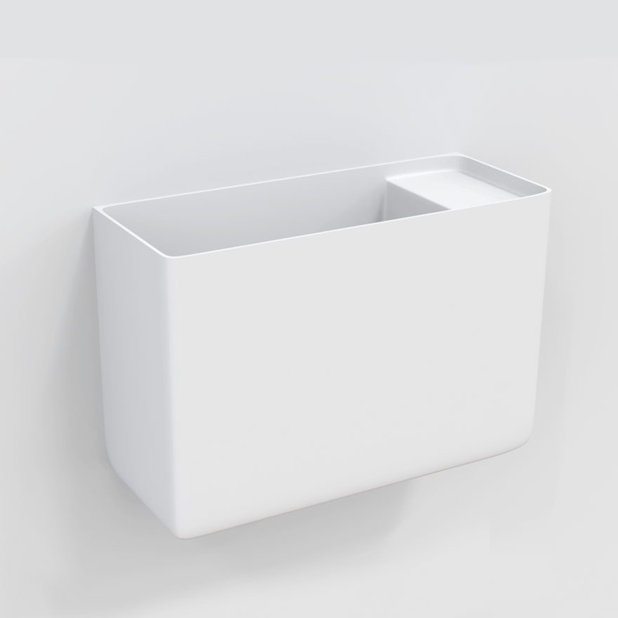 Capri Mini Wall Mounted Basin - Matte White - Feature