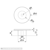 Myka Cabinetry Knob 60mm  Brushed Brass - Specifications 1