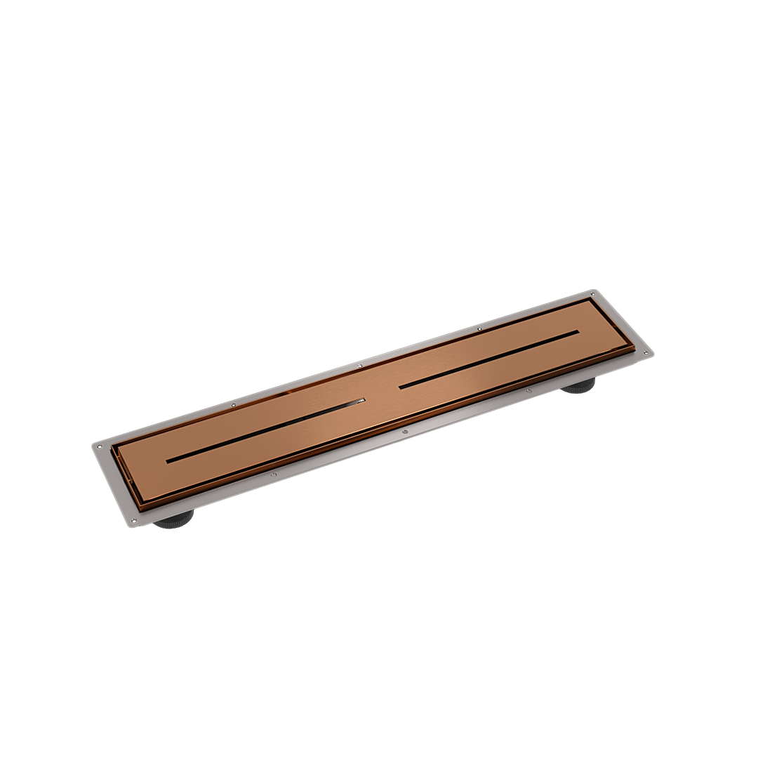 Pixi Tile Insert Shower Channel Waste - 800mm - Brushed Copper