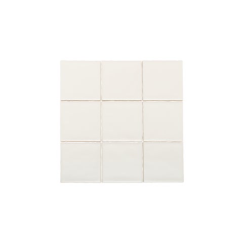 Tropea Natural Edge Square Tile - Matte White