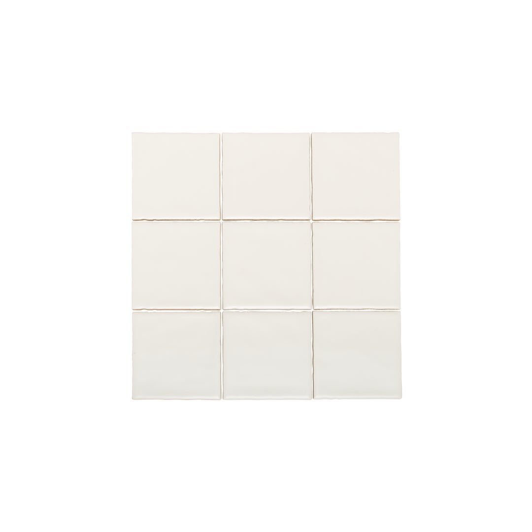 Tropea Natural Edge Square Tile - Matte White