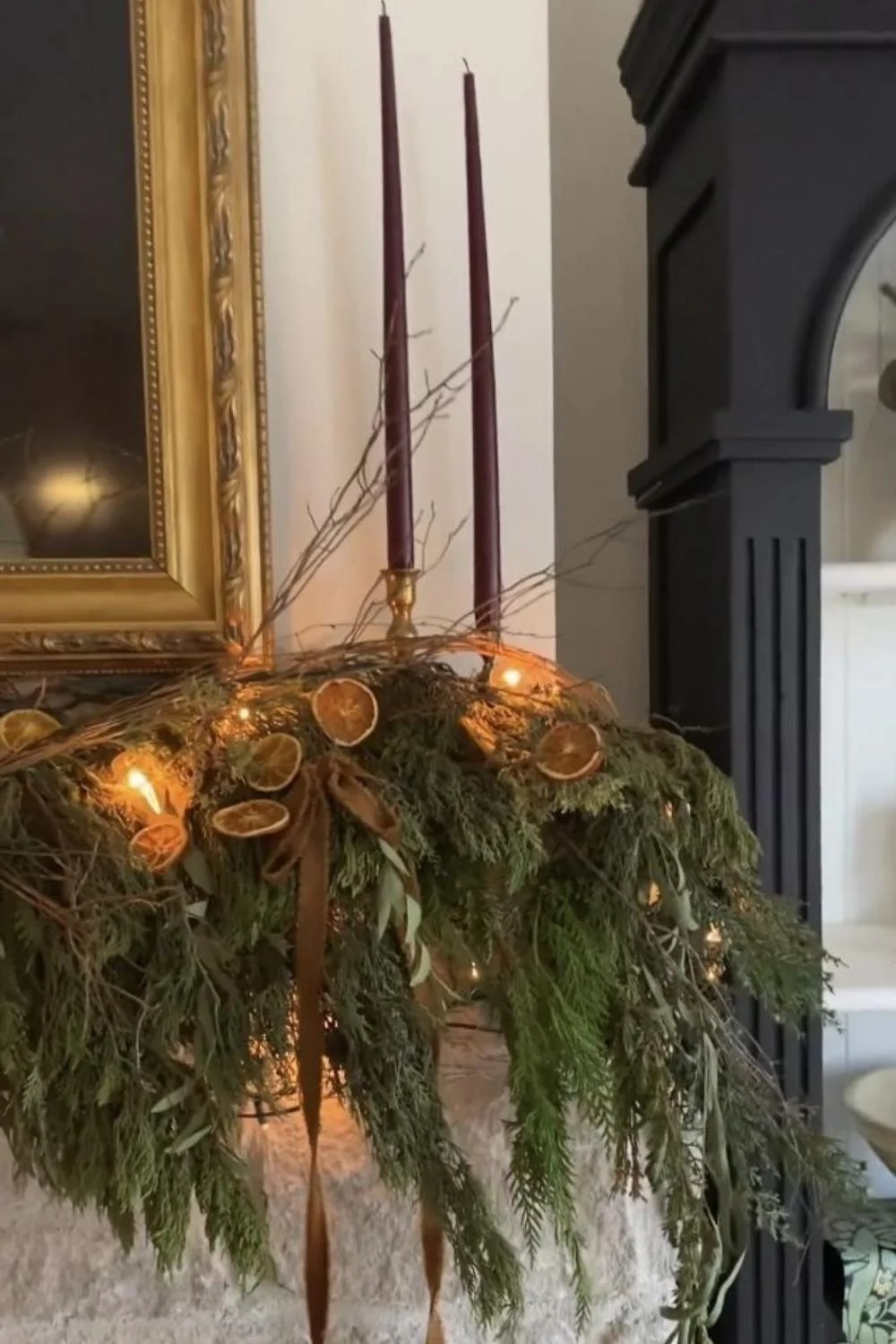 Christmas Home Decor Organic CItrus Wreat Pine Candles