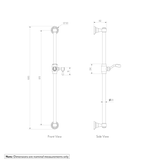 Kingsley Shower Rail SPEC2