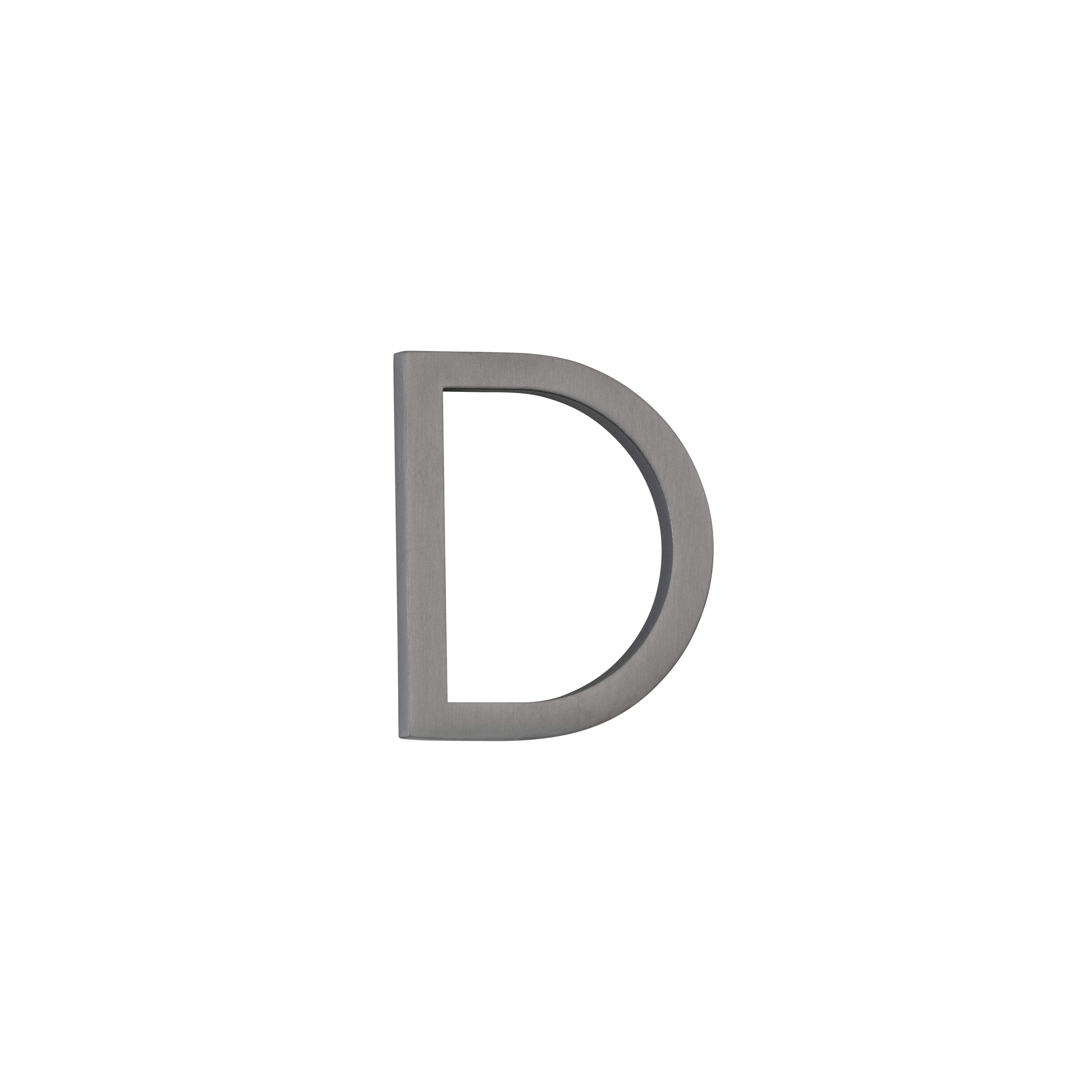 D Letter - 60mm - Brushed Gunmetal
