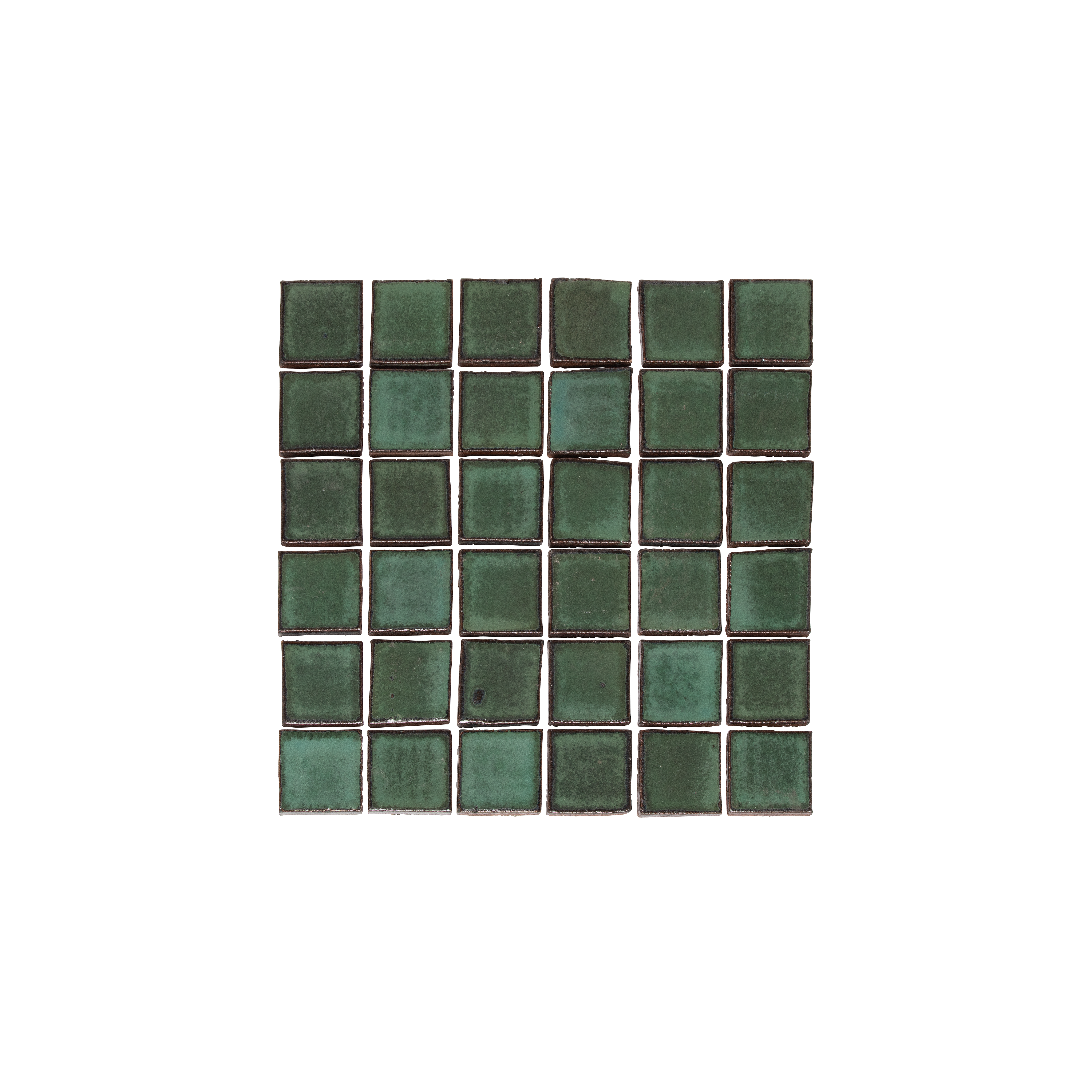 Miyako Handmade Square Mosaic Tile - Indigo Green