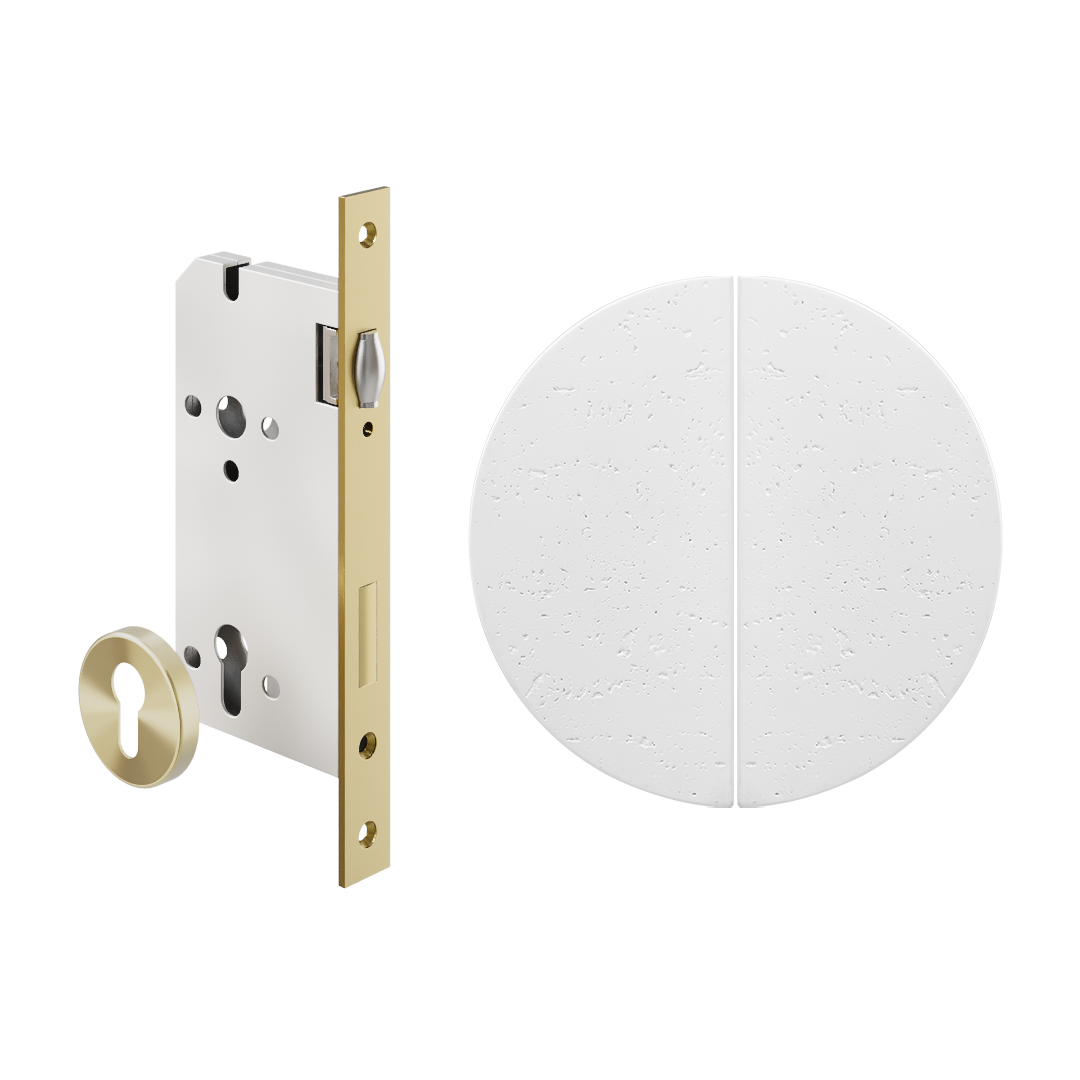 Atelis%20Concrete%20Half%20Moon%20Entry%20Door%20Pull%20Lock%20Set%20(Pair) White BB