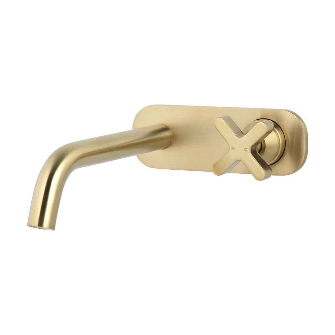 Cross Progressive Wall Mounted Set - Brushed Brass