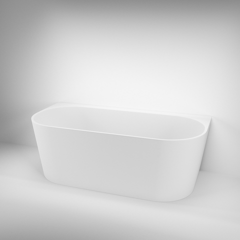 Azul Acrylic Back-to-Wall Freestanding Bath - Matte White 1650mm