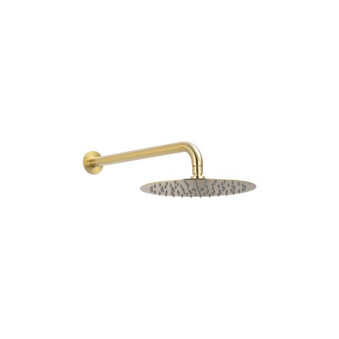 Sola Shower Arm & Head Set - Brushed Brass