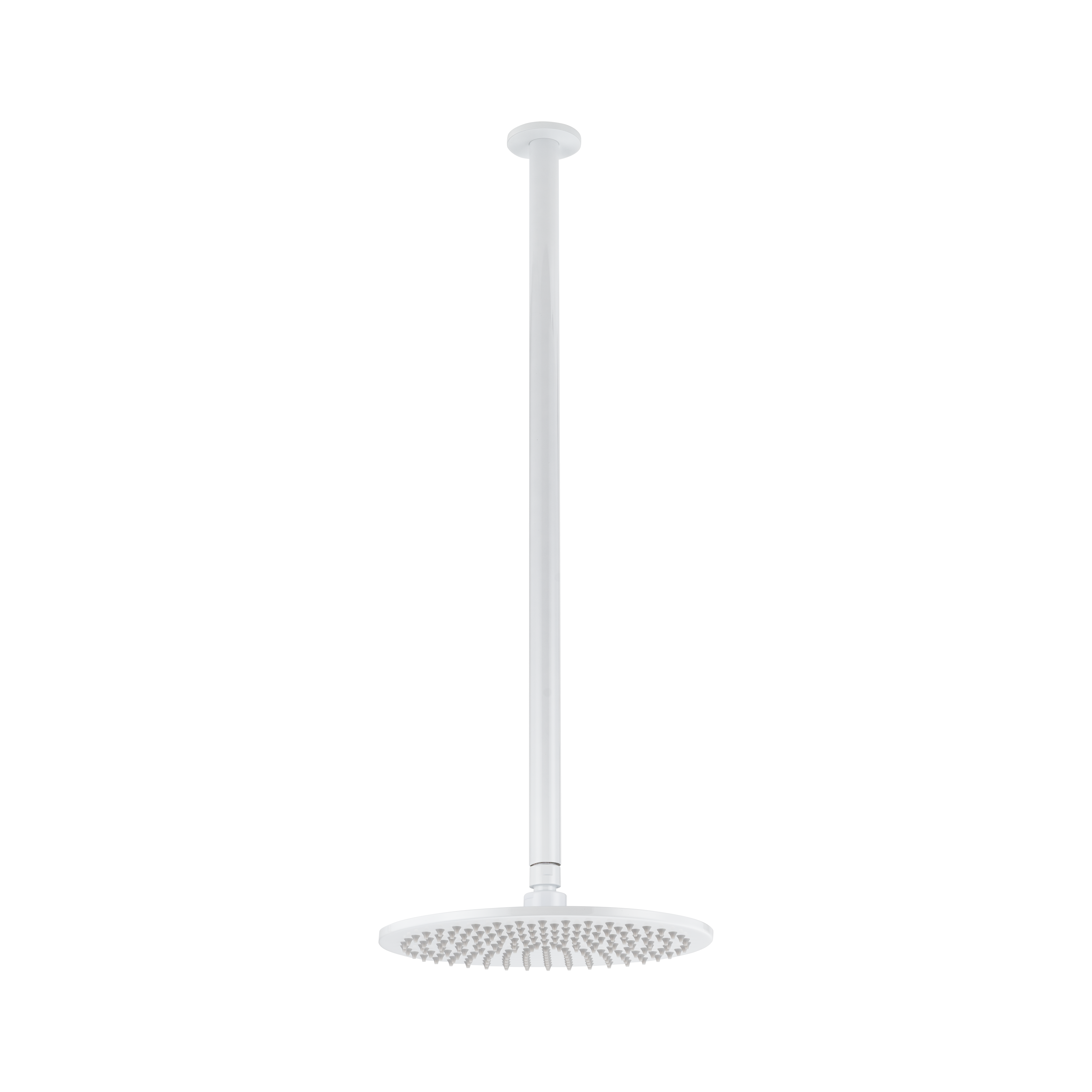 Shower Dropper Extended Round 600mm & Head Set - White