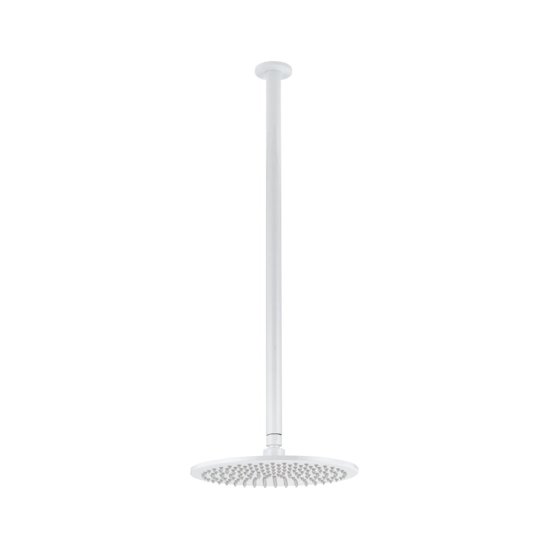 Shower Dropper Extended Round 600mm & Head Set - White