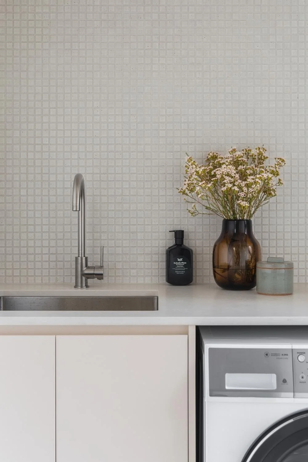 Tile Texture Mosaic Outdoor Tile Laundry Brushed Nickel Tapware