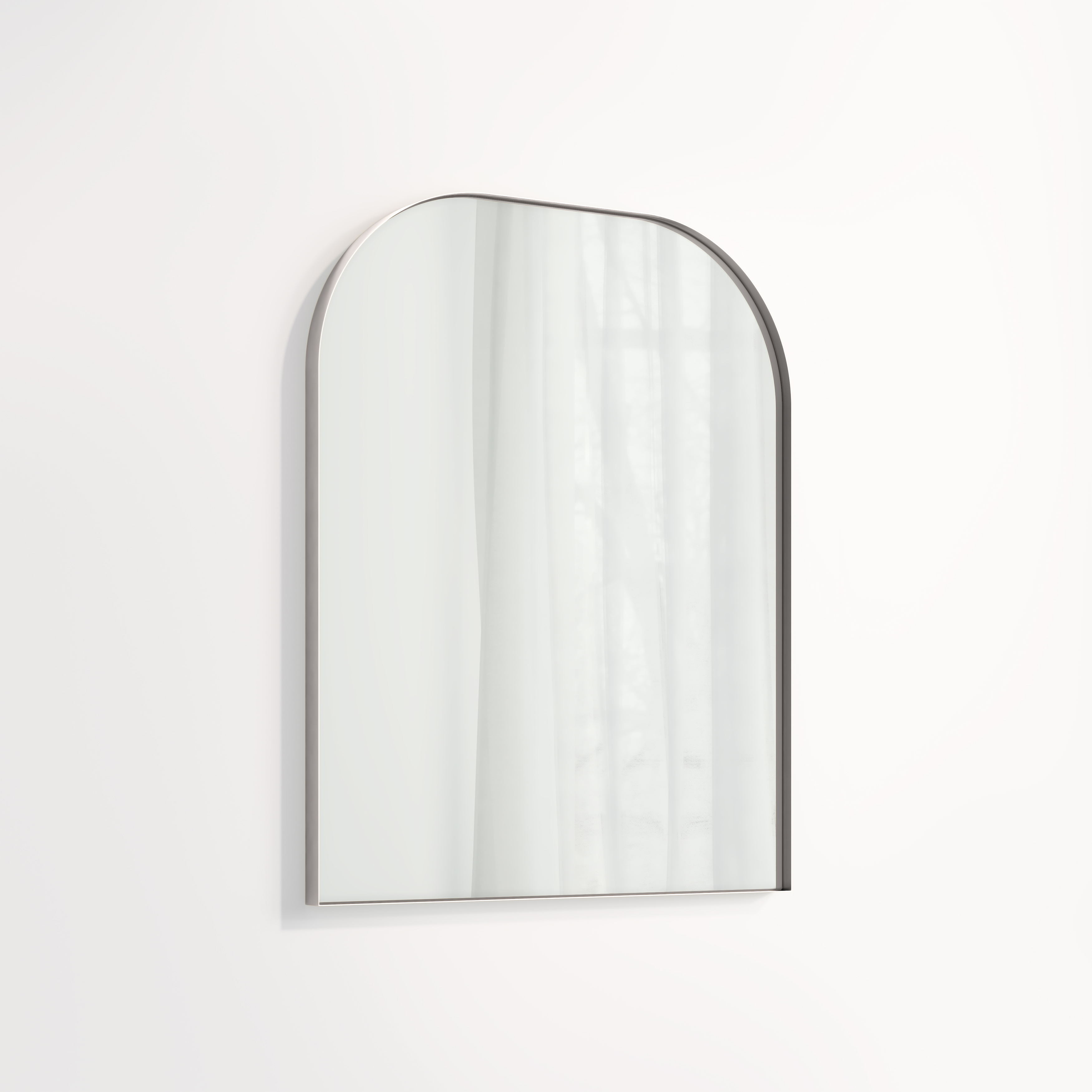Arch Wall Mirror 600 x 750mm - Stainless Steel