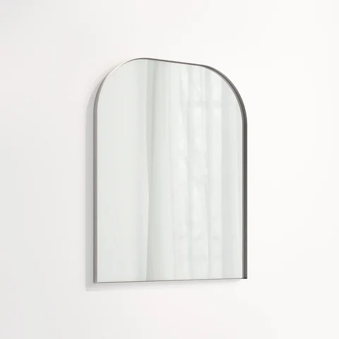 Arch Wall Mirror 600 x 750mm - Stainless Steel