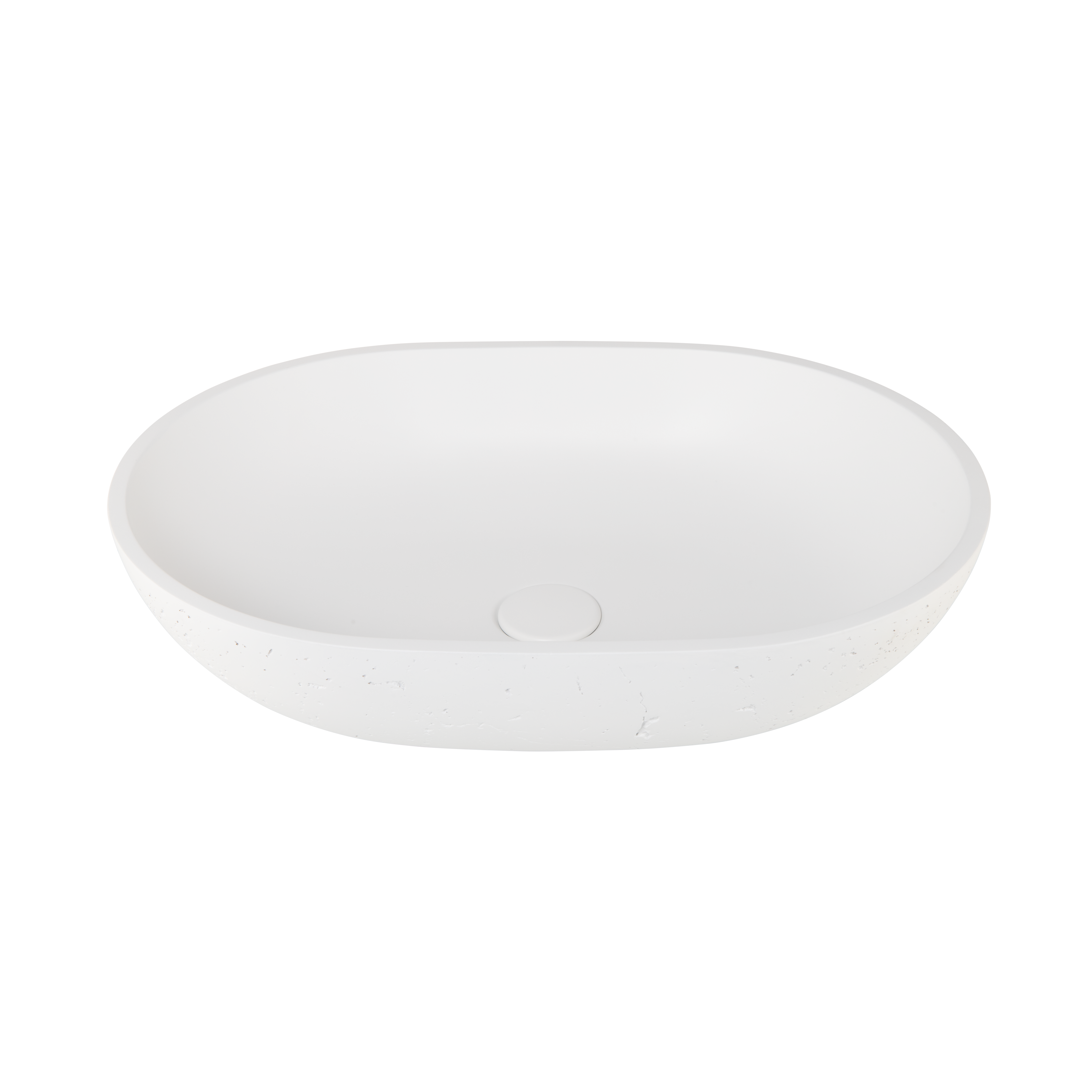 Atelis Oval Concrete Basin - Matte White