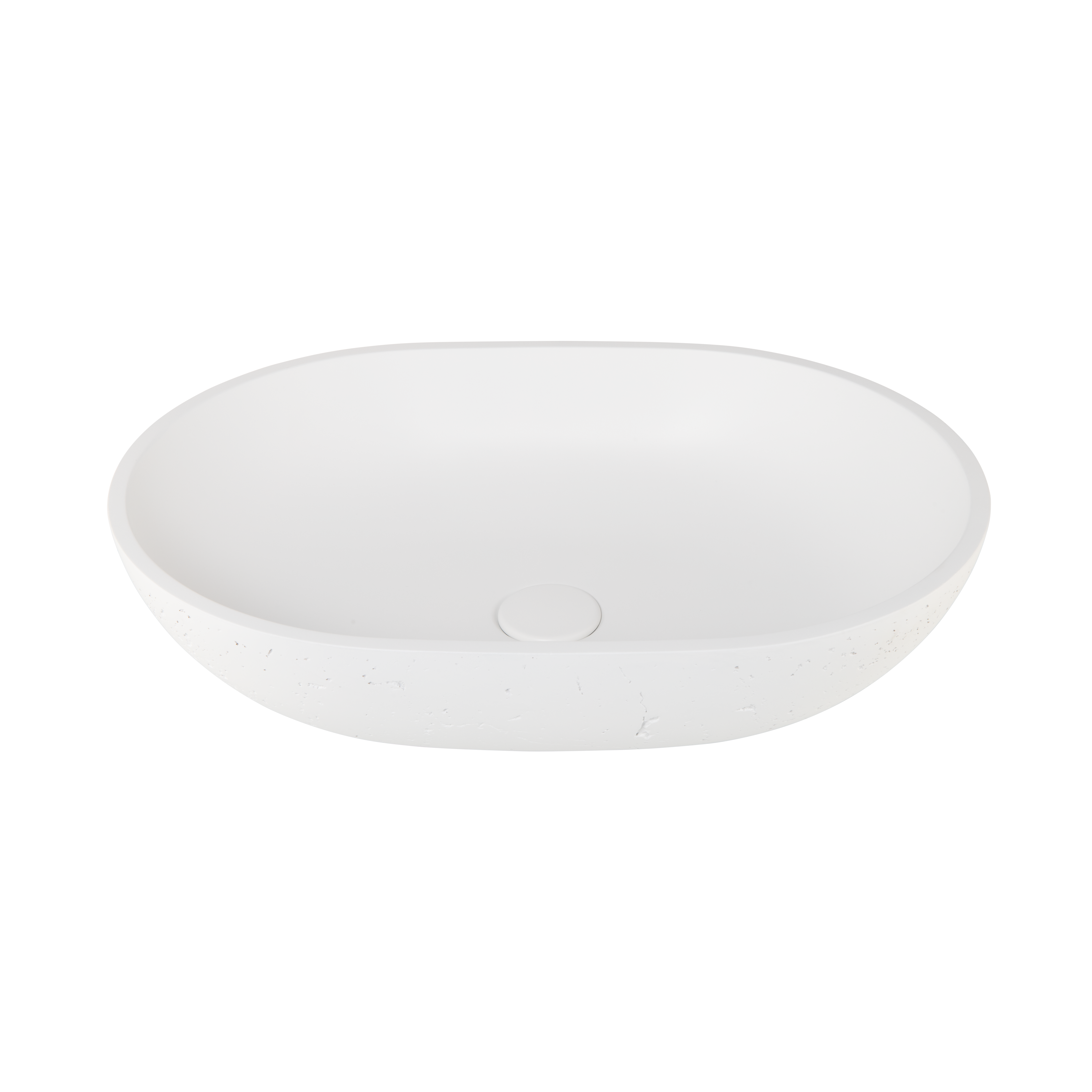 Atelis Oval Concrete Basin White Concretewaste