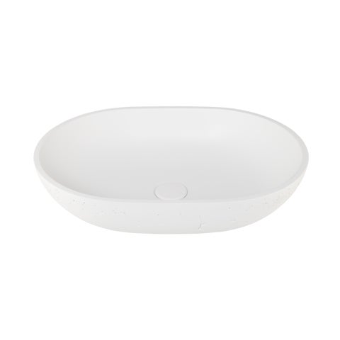 Atelis Oval Concrete Basin - Matte White